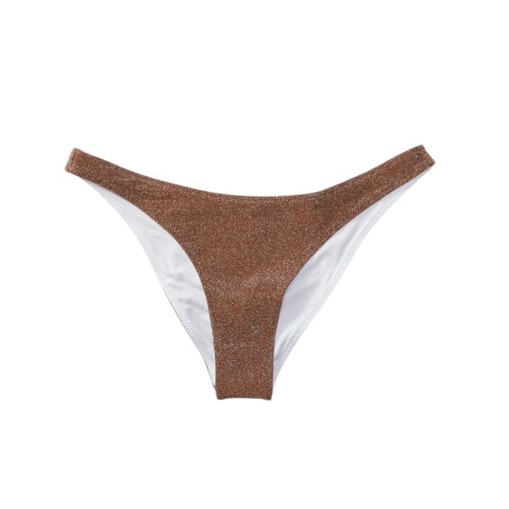 Victoria’s Secret Pink Women’s S Soft Cappuccino Shimmer Brazilian Bikini Bottom